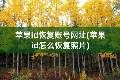 苹果id恢复账号网址(苹果id怎么恢复照片)