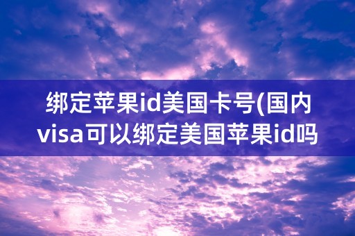 绑定苹果id美国卡号(国内visa可以绑定美国苹果id吗)