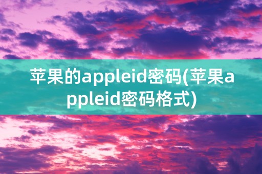 苹果的appleid密码(苹果appleid密码格式)