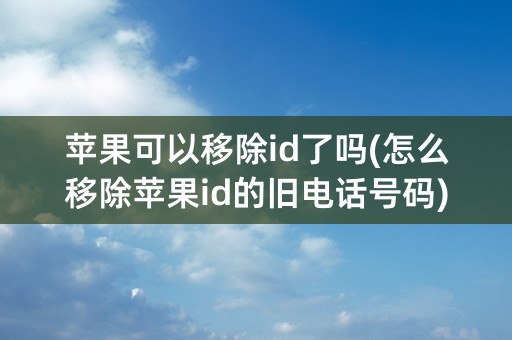 苹果可以移除id了吗(怎么移除苹果id的旧电话号码)