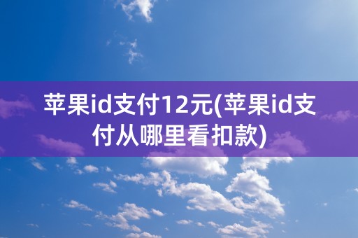 苹果id支付12元(苹果id支付从哪里看扣款)