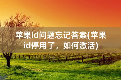 苹果id问题忘记答案(苹果id停用了，如何激活)