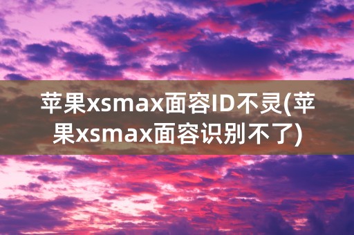 苹果xsmax面容ID不灵(苹果xsmax面容识别不了)