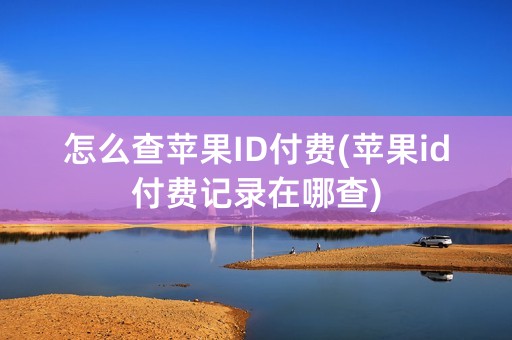 怎么查苹果ID付费(苹果id付费记录在哪查)