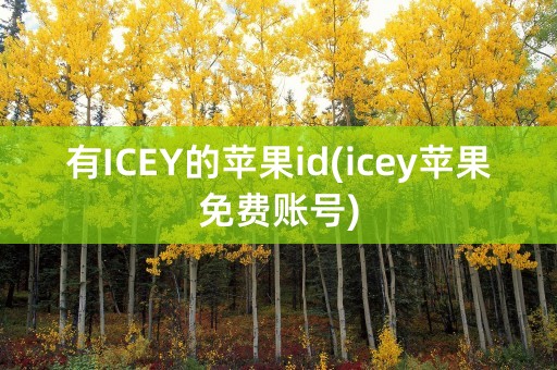 有ICEY的苹果id(icey苹果免费账号)