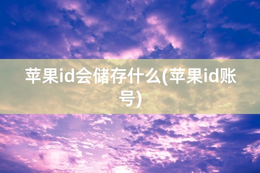 苹果id会储存什么(苹果id账号)