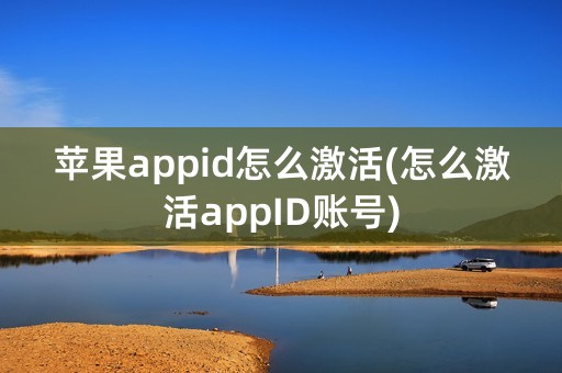 苹果appid怎么激活(怎么激活appID账号)