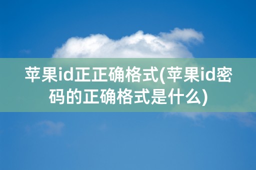 苹果id正正确格式(苹果id密码的正确格式是什么)