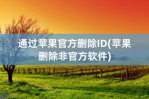 通过苹果官方删除ID(苹果删除非官方软件)