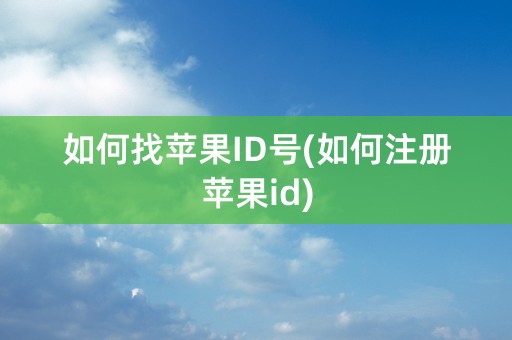 如何找苹果ID号(如何注册苹果id)