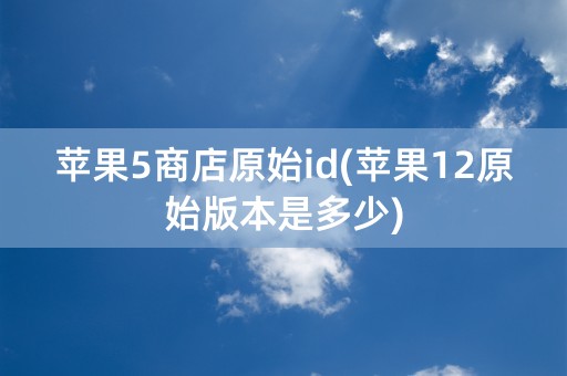 苹果5商店原始id(苹果12原始版本是多少)