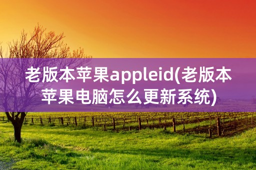 老版本苹果appleid(老版本苹果电脑怎么更新系统)