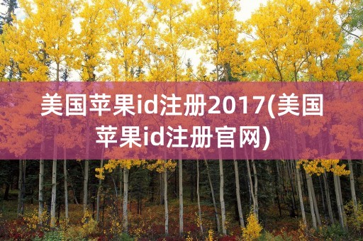 美国苹果id注册2017(美国苹果id注册官网)