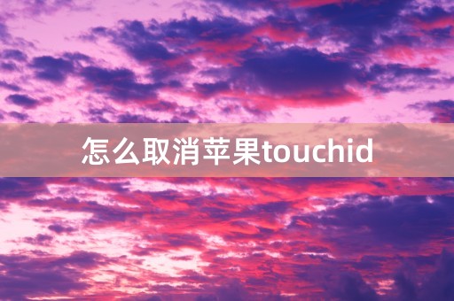 怎么取消苹果touchid