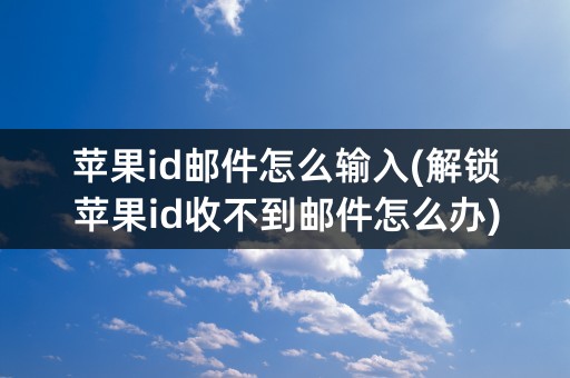 苹果id邮件怎么输入(解锁苹果id收不到邮件怎么办)