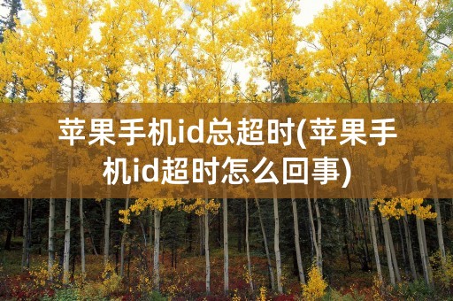 苹果手机id总超时(苹果手机id超时怎么回事)