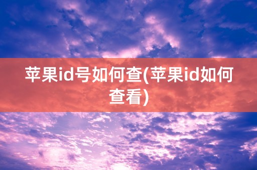 苹果id号如何查(苹果id如何查看)