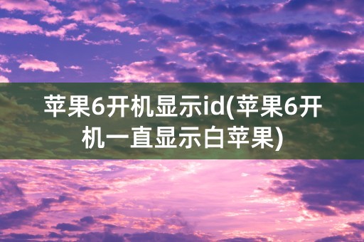 苹果6开机显示id(苹果6开机一直显示白苹果)