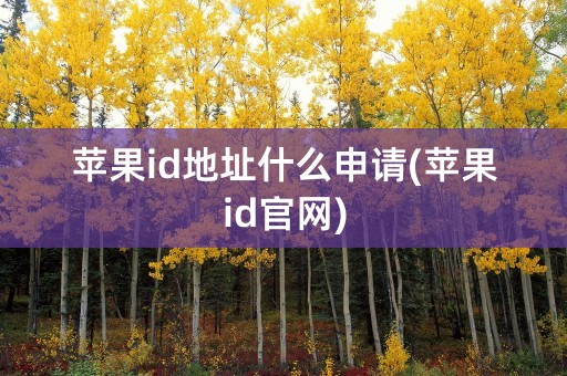 苹果id地址什么申请(苹果id官网)