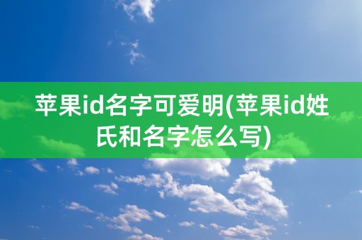 苹果id名字可爱明(苹果id姓氏和名字怎么写)