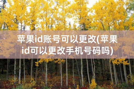 苹果id账号可以更改(苹果id可以更改手机号码吗)