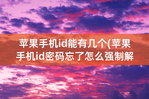 苹果手机id能有几个(苹果手机id密码忘了怎么强制解除)