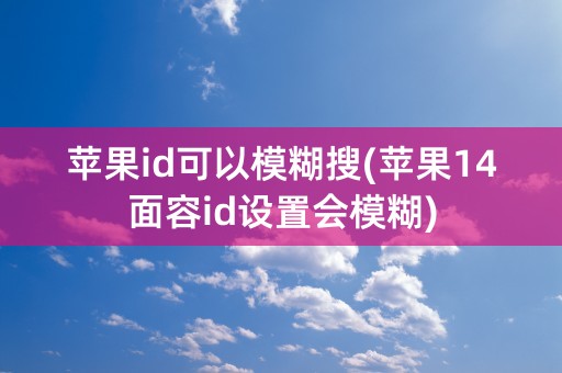 苹果id可以模糊搜(苹果14面容id设置会模糊)