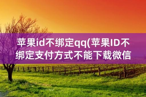 苹果id不绑定qq(苹果ID不绑定支付方式不能下载微信)