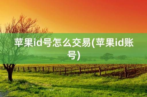 苹果id号怎么交易(苹果id账号)