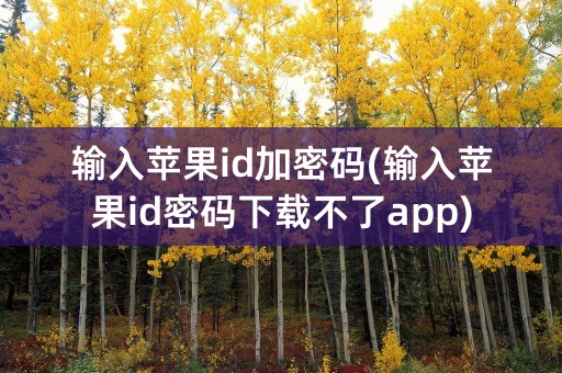 输入苹果id加密码(输入苹果id密码下载不了app)