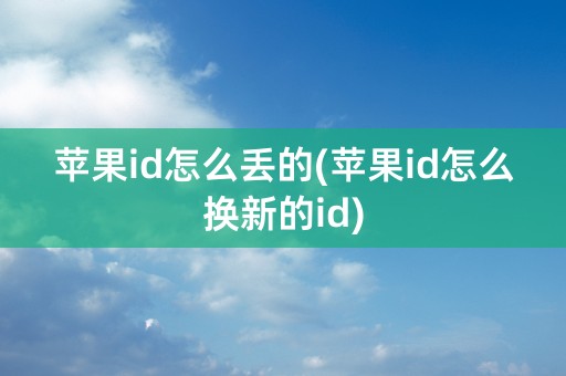 苹果id怎么丢的(苹果id怎么换新的id)