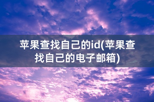 苹果查找自己的id(苹果查找自己的电子邮箱)