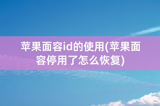 苹果面容id的使用(苹果面容停用了怎么恢复)