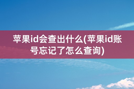 苹果id会查出什么(苹果id账号忘记了怎么查询)