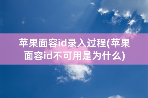 苹果面容id录入过程(苹果面容id不可用是为什么)