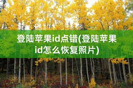 登陆苹果id点错(登陆苹果id怎么恢复照片)