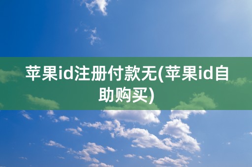 苹果id注册付款无(苹果id自助购买)