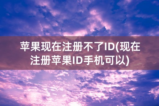 苹果现在注册不了ID(现在注册苹果ID手机可以)