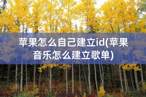 苹果怎么自己建立id(苹果音乐怎么建立歌单)