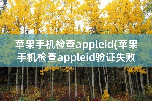 苹果手机检查appleid(苹果手机检查appleid验证失败)