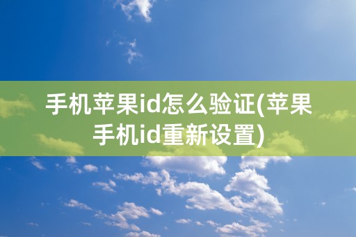 手机苹果id怎么验证(苹果手机id重新设置)