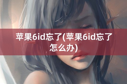 苹果6id忘了(苹果6id忘了怎么办)