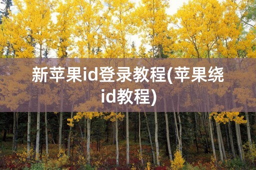 新苹果id登录教程(苹果绕id教程)