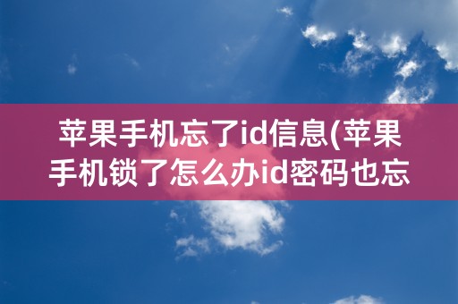 苹果手机忘了id信息(苹果手机锁了怎么办id密码也忘了)