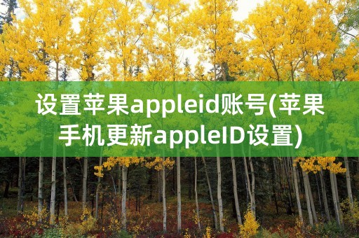 设置苹果appleid账号(苹果手机更新appleID设置)