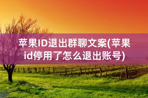 苹果ID退出群聊文案(苹果id停用了怎么退出账号)