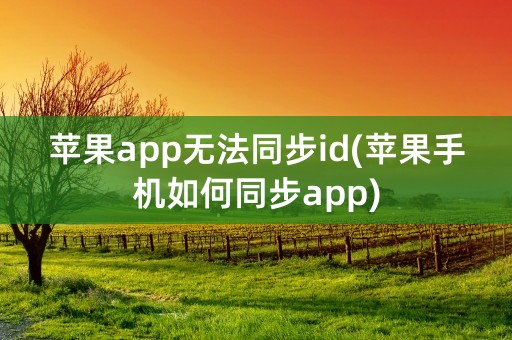 苹果app无法同步id(苹果手机如何同步app)