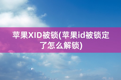 苹果XID被锁(苹果id被锁定了怎么解锁)