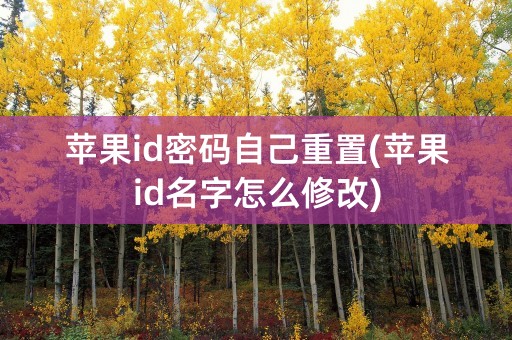 苹果id密码自己重置(苹果id名字怎么修改)