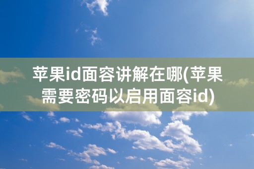 苹果id面容讲解在哪(苹果需要密码以启用面容id)